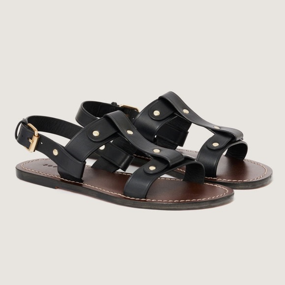 soeur Shoes - Soeur THALES SANDALS, Black Leather Sandals